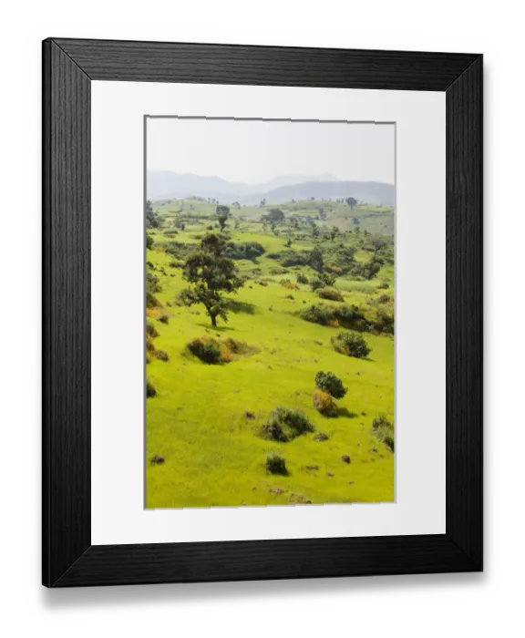 Framed Print : Landscape between Gonder and Lake Tana in Ethiopia. This fertile region is farmed Framed Print : Landscape between Gonder and Lake Tana in Ethiopia. This fertile region is farmed