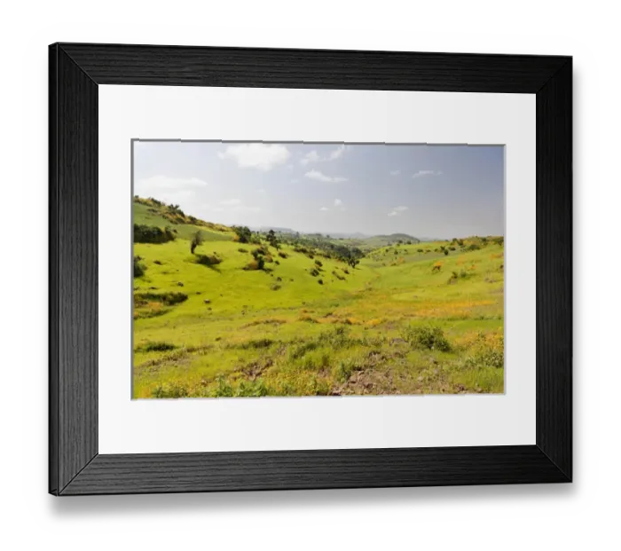 Framed Print : Landscape between Gonder and Lake Tana in Ethiopia. This fertile region is farmed