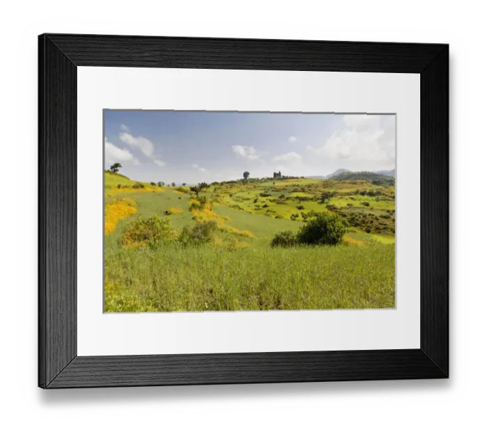Framed Print : Guzara Castle between Gonder and Lake Tana in Ethiopia. Guzara belongs to a group of castles