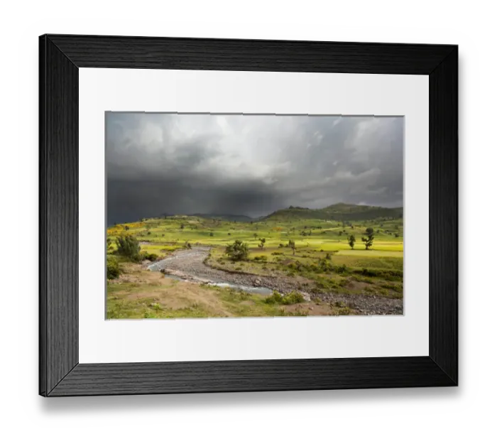 Framed Print : Landscape between Gonder and Lake Tana in Ethiopia, thunderstorm is approaching Framed Print : Landscape between Gonder and Lake Tana in Ethiopia, thunderstorm is approaching