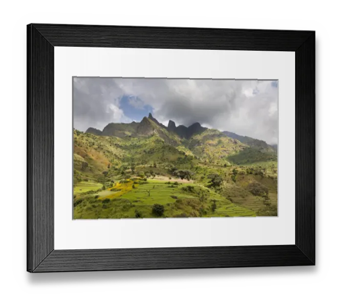 Framed Print : Landscape near the Escarpment of the Semien Mountains, Ethiopia Framed Print : Landscape near the Escarpment of the Semien Mountains, Ethiopia