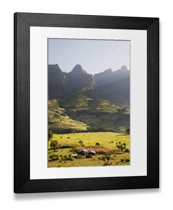 Framed Print : Landscape near the Escarpment of the Semien Mountains, Ethiopia