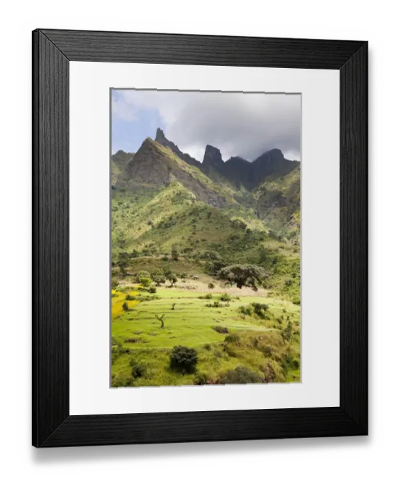 Framed Print : Landscape near the Escarpment of the Semien Mountains, Ethiopia