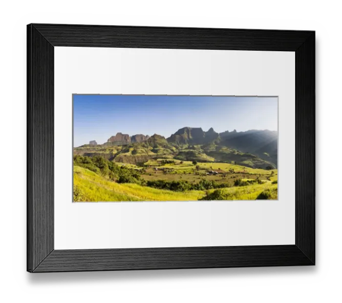 Framed Print : Landscape near the Escarpment of the Semien Mountains, Ethiopia Framed Print : Landscape near the Escarpment of the Semien Mountains, Ethiopia