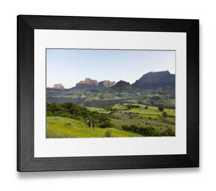 Framed Print : Landscape near the Escarpment of the Semien Mountains, Ethiopia