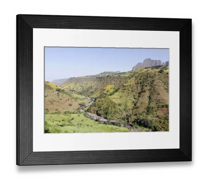 Framed Print : Landscape near the Escarpment of the Semien Mountains, Ethiopia