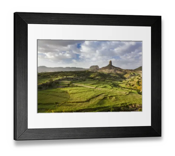 Framed Print : Landscape in the province Tigray, northern Ethiopia. During and after the rainy season