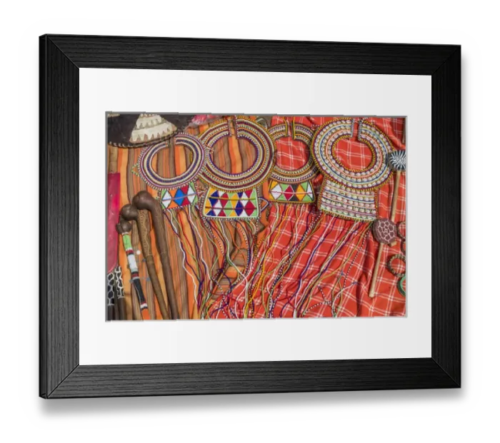 Framed Print : Africa, Kenya, Masai Mara National Reserve, Mara Ashnil region. Masai tribal jewelry