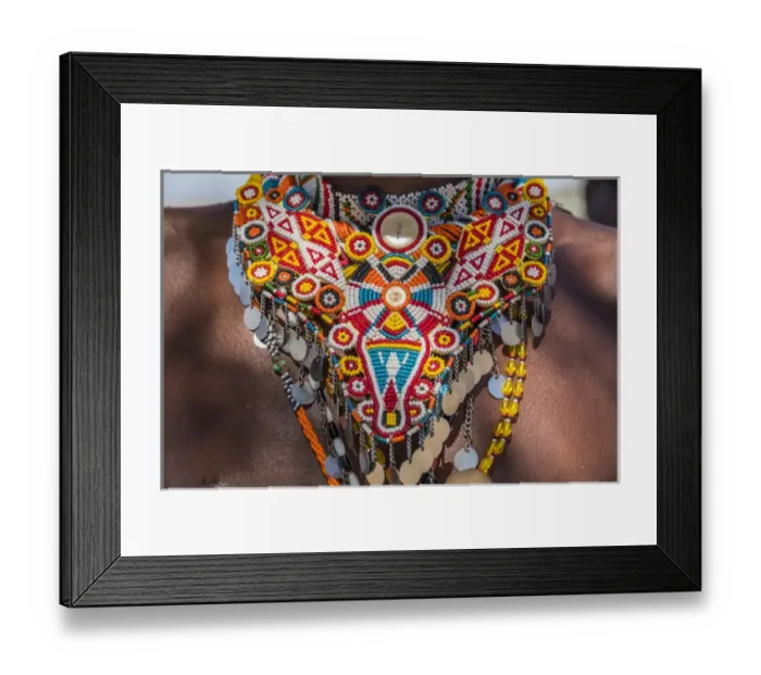 Framed Print : Africa, Kenya, Samburu National Reserve. Tribal handicrafts, jewelry. 2016-08-04