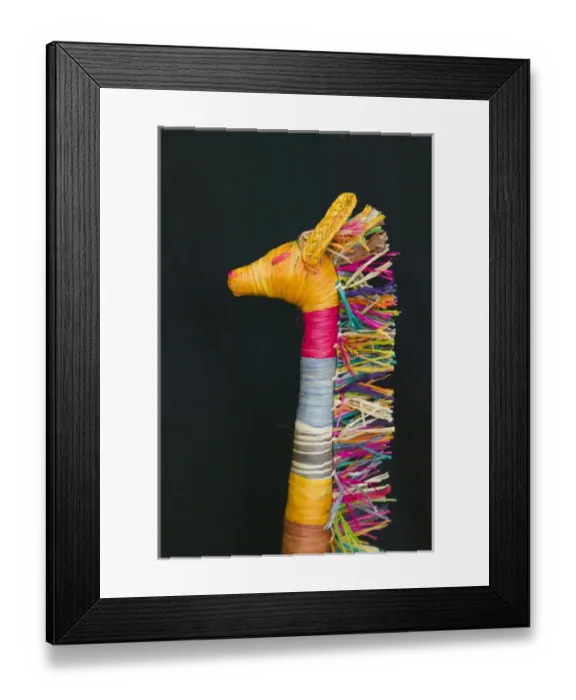 Framed Print : Embroidered giraffe toy, Kenya Framed Print : Embroidered giraffe toy, Kenya