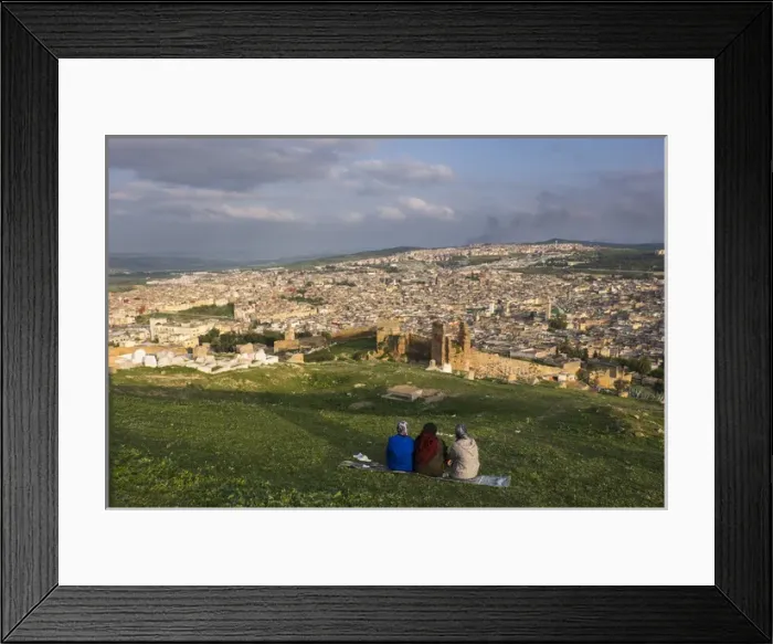 Framed Print : Africa, Morocco, Fes. Overview of the city from the Tombs de Merenidi Framed Print : Africa, Morocco, Fes. Overview of the city from the Tombs de Merenidi