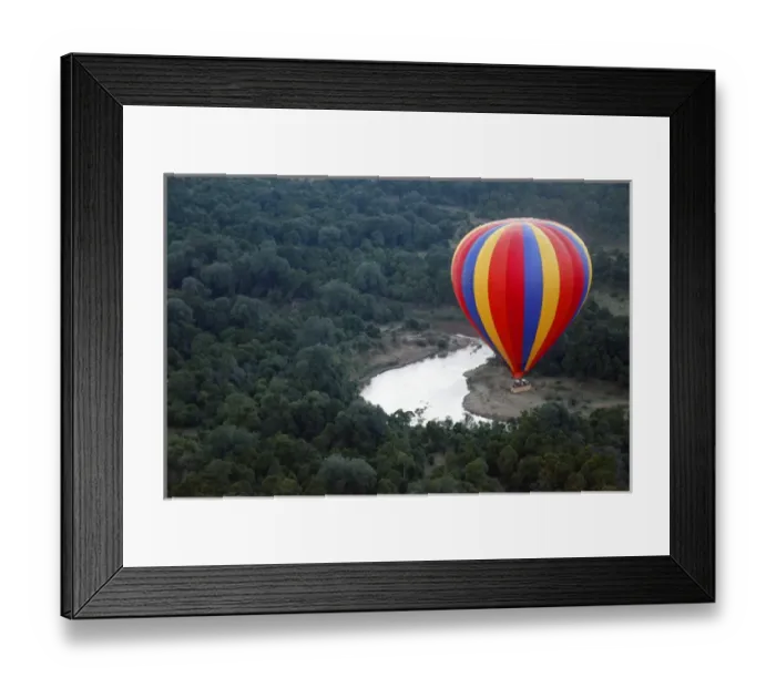 Framed Print : Africa, Kenya, Msai Mara. Hot-Air Ballooning over the Mara River Framed Print : Africa, Kenya, Msai Mara. Hot-Air Ballooning over the Mara River