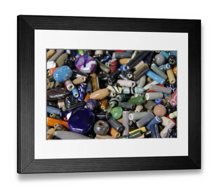Framed Print : Africa, Kenya, Nairobi. Colorful beads at the Kazuri bead making factory in Karen
