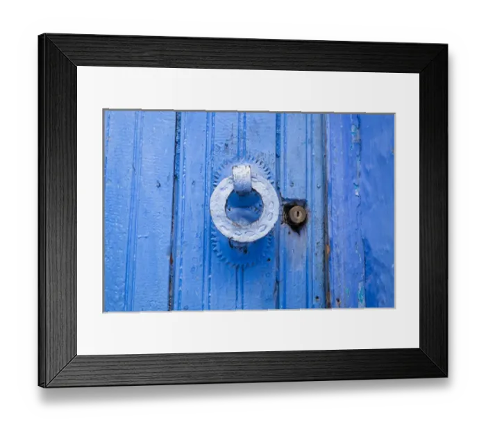 Framed Print : Africa, North Africa, Morocco, Chefchaouen or Chaouen, Traditional door knocker Framed Print : Africa, North Africa, Morocco, Chefchaouen or Chaouen, Traditional door knocker