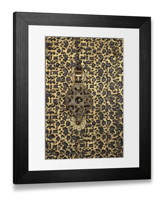 Framed Print : Africa, Morocco. A detail of an ornate brass door and fancy door knocker Framed Print : Africa, Morocco. A detail of an ornate brass door and fancy door knocker