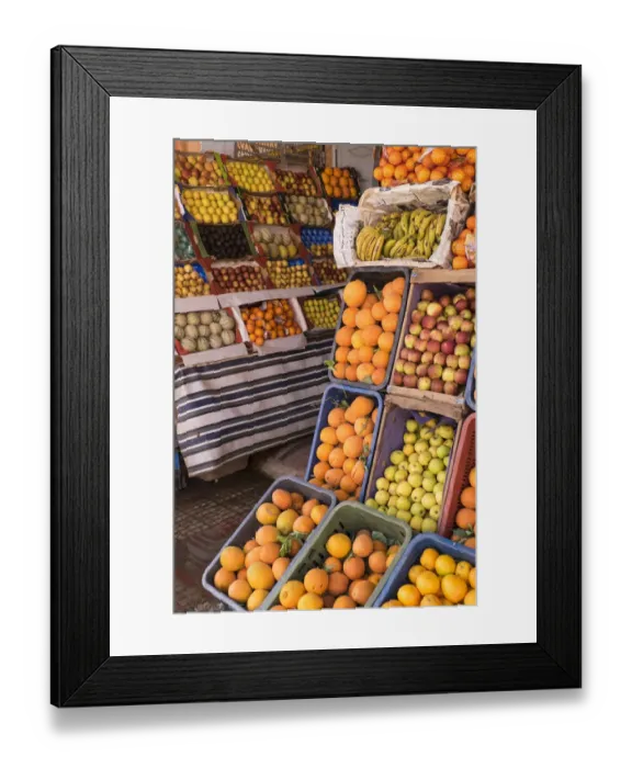 Framed Print : Africa, Morocco, Tinerhir. Fresh fruit for sale in market stall Framed Print : Africa, Morocco, Tinerhir. Fresh fruit for sale in market stall