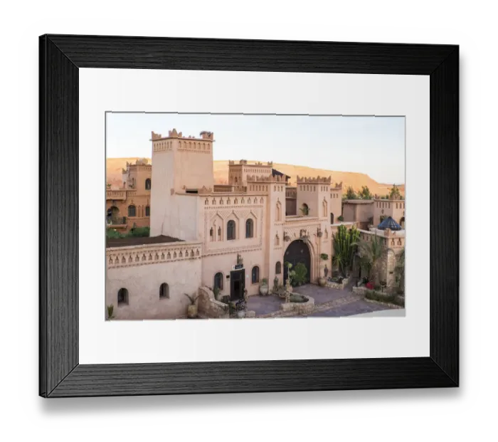 Framed Print : Africa, North Africa, Morocco, Ouarzazate, Ait Benhaddou, a typical small hotel in style Framed Print : Africa, North Africa, Morocco, Ouarzazate, Ait Benhaddou, a typical small hotel in style