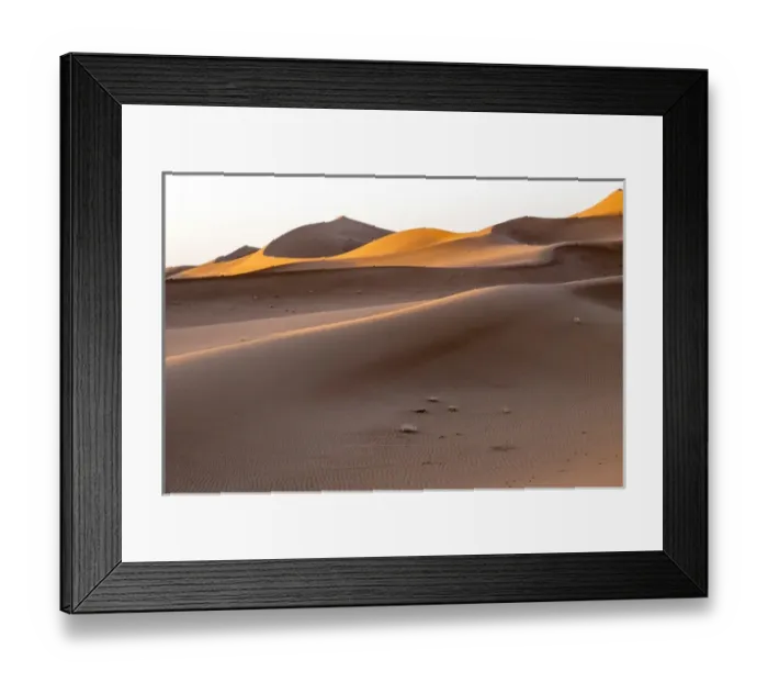 Framed Print : Morocco, Erg Chegaga (or Chigaga) is a Saharan sand dune (approximately 40 km to 15 km wide)