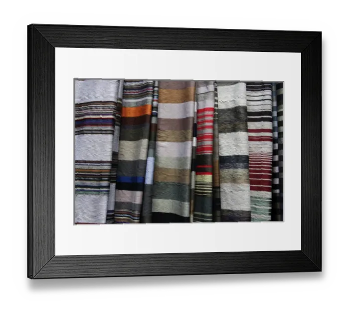 Framed Print : Africa, Morocco, Fes. Woven Moroccan silk textiles and scarves Framed Print : Africa, Morocco, Fes. Woven Moroccan silk textiles and scarves