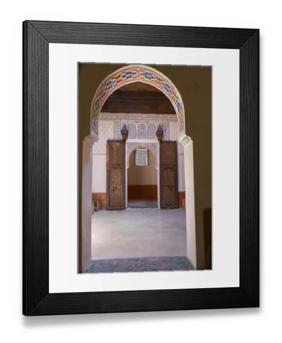 Framed Print : North Africa, Morocco, Marrakech. Inside a house. Zelij traditional Moroccan tiles Framed Print : North Africa, Morocco, Marrakech. Inside a house. Zelij traditional Moroccan tiles