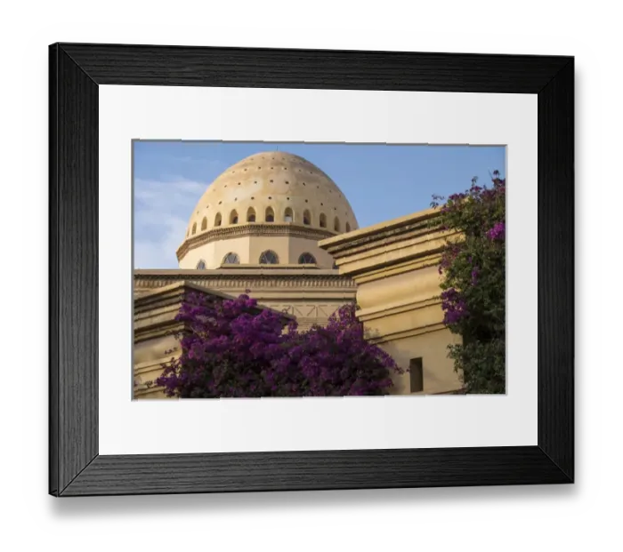 Framed Print : North Africa, Morocco, Marrakech, Royal Opera House. Bougainvillea glabra in purple