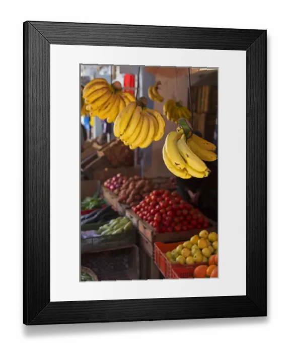 Framed Print : North Africa, Morocco, Fes. Fruits in the souks of Fes