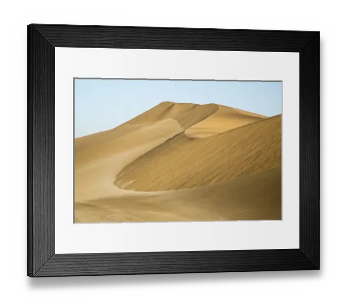Framed Print : Africa, Namibia, Namib Desert. Pinwheel pattern on sand dunes