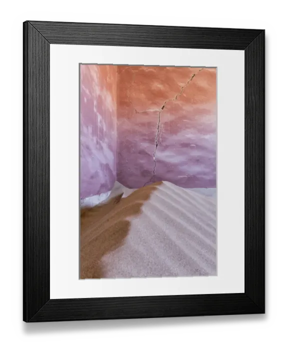 Framed Print : Africa, Namibia, Kolmanskop. Sand-filled corner in abandoned house Framed Print : Africa, Namibia, Kolmanskop. Sand-filled corner in abandoned house