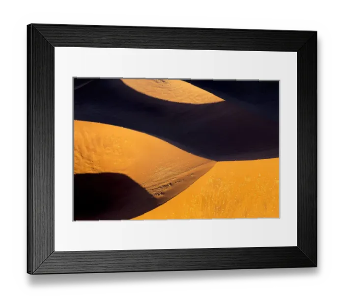 Framed Print : Africa, Namibia, Namib-Naukluft Park. Abstract aerial image of sand dunes. Credit as
