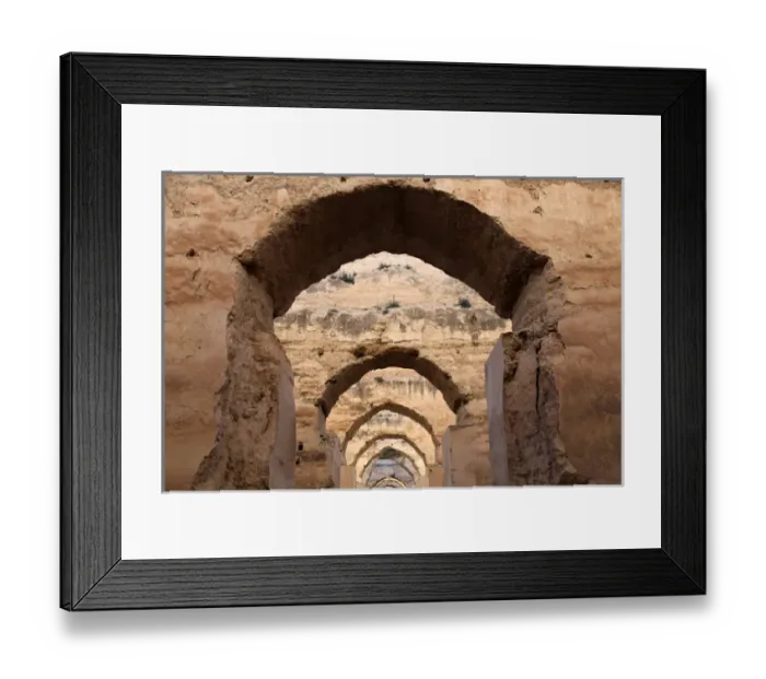 Framed Print : Africa, Morocco, Meknes. Arches of the royal granaries of Moulay Ismal Framed Print : Africa, Morocco, Meknes. Arches of the royal granaries of Moulay Ismal