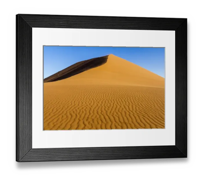 Framed Print : Africa, Namibia, Namib-Naukluft National Park. Patterns in sand dune. Credit as
