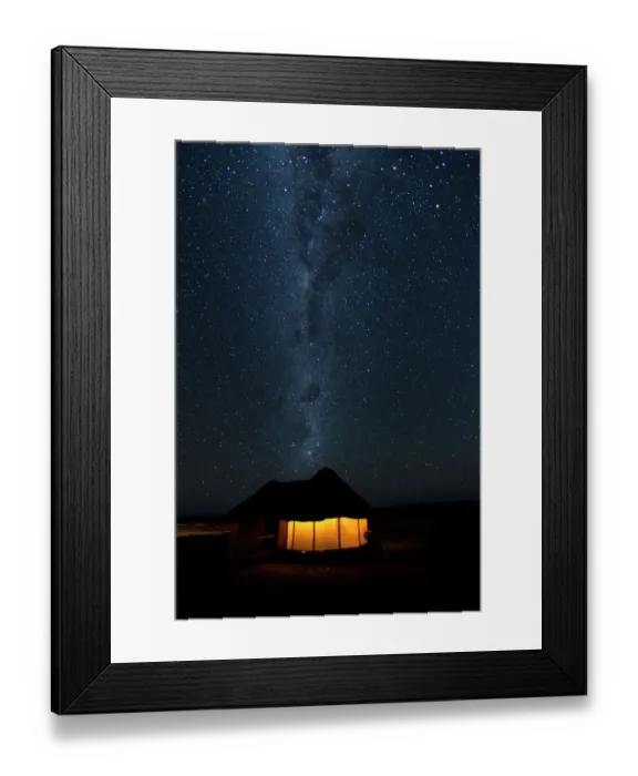 Framed Print : Africa, Namibia, Namib-Naukluft Park. Milky Way over lodge hut Framed Print : Africa, Namibia, Namib-Naukluft Park. Milky Way over lodge hut