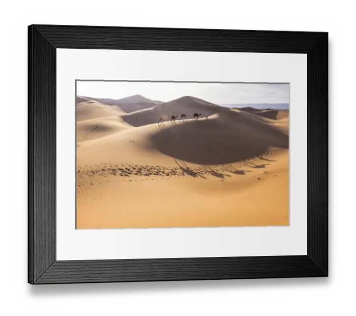 Framed Print : Morocco, Erg Chegaga (or Chigaga) is a Saharan sand dune (approximately 40 km to 15 km wide)