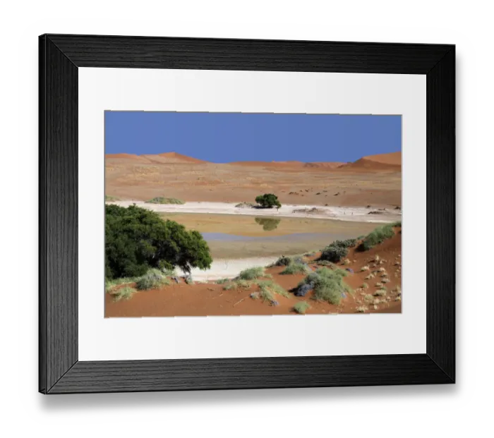 Framed Print : Africa, Namibia, Sossusvlei. Sossusvlei Pan, with some water Framed Print : Africa, Namibia, Sossusvlei. Sossusvlei Pan, with some water