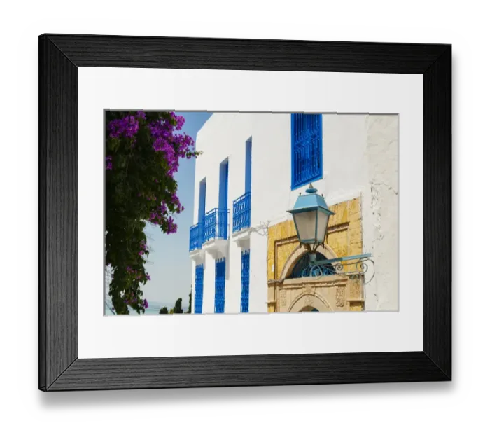 Framed Print : Balcony and window, Sidi Bou said, Tunisia, North Africa, Africa Framed Print : Balcony and window, Sidi Bou said, Tunisia, North Africa, Africa