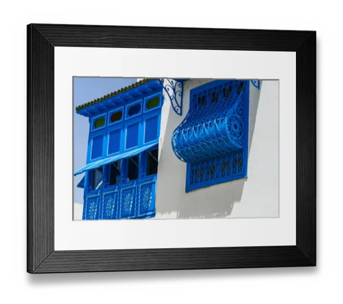 Framed Print : Balcony and window, Sidi Bou said, Tunisia, North Africa, Africa Framed Print : Balcony and window, Sidi Bou said, Tunisia, North Africa, Africa