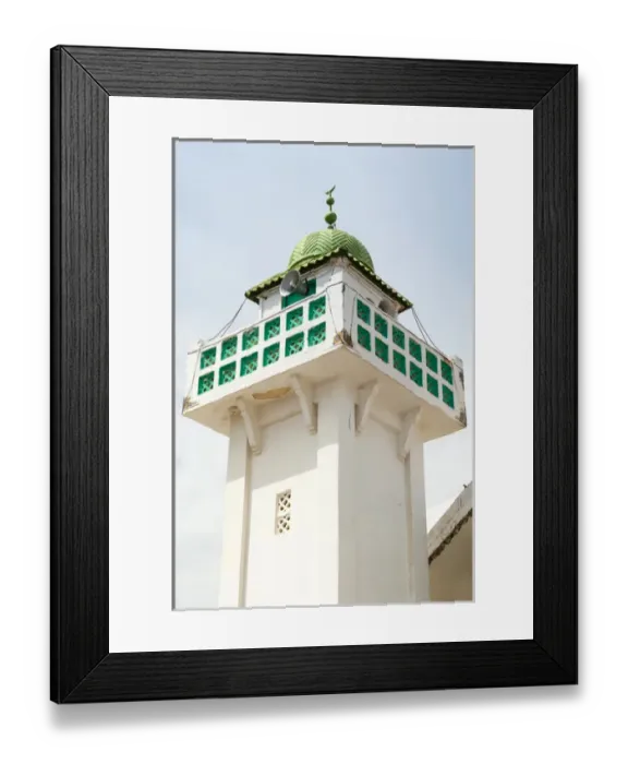 Framed Print : Mosque minaret, Tabarka, Tunisia, North Africa, Africa
