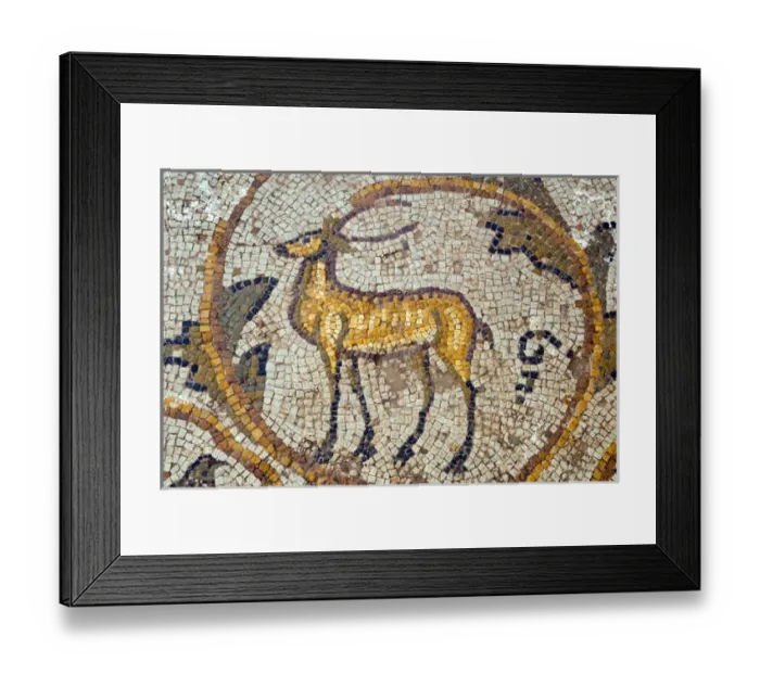 Framed Print : Deer mosaic, New House Of Hunt, Bulla Regia Archaeological Site, Tunisia, North Africa