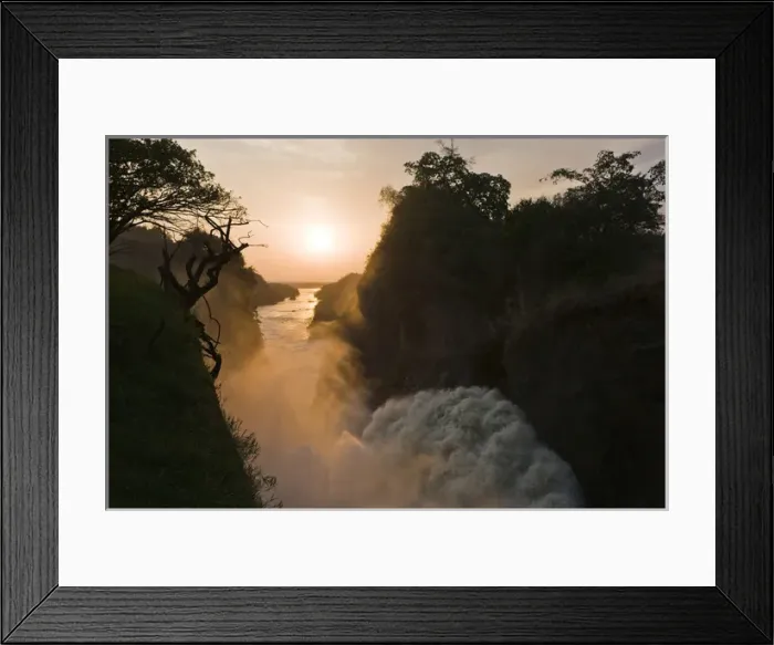 Framed Print : The Murchison Falls of the river nile in Uganda during sunset Africa, East AFrica