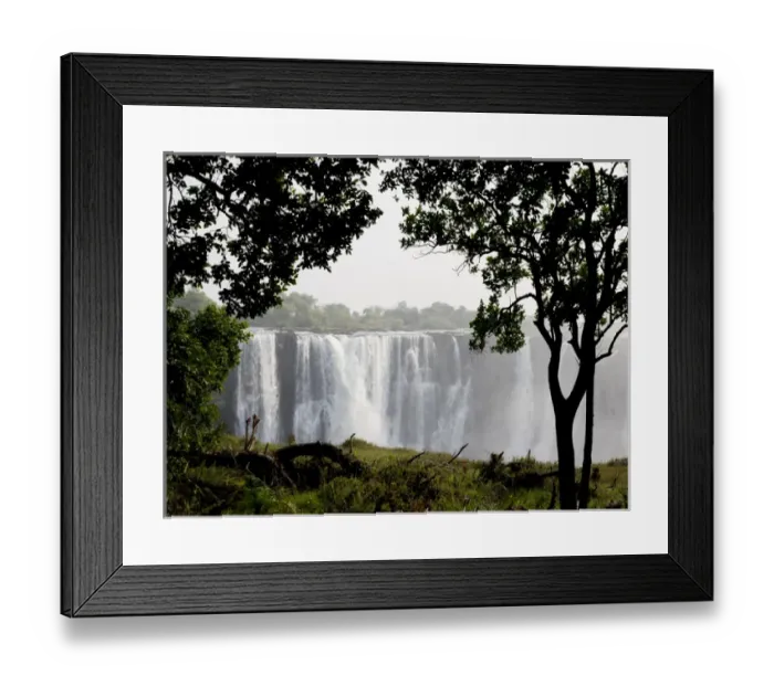Framed Print : Africa, Zimbabwe, Victoria Falls. Landscape of waterfall