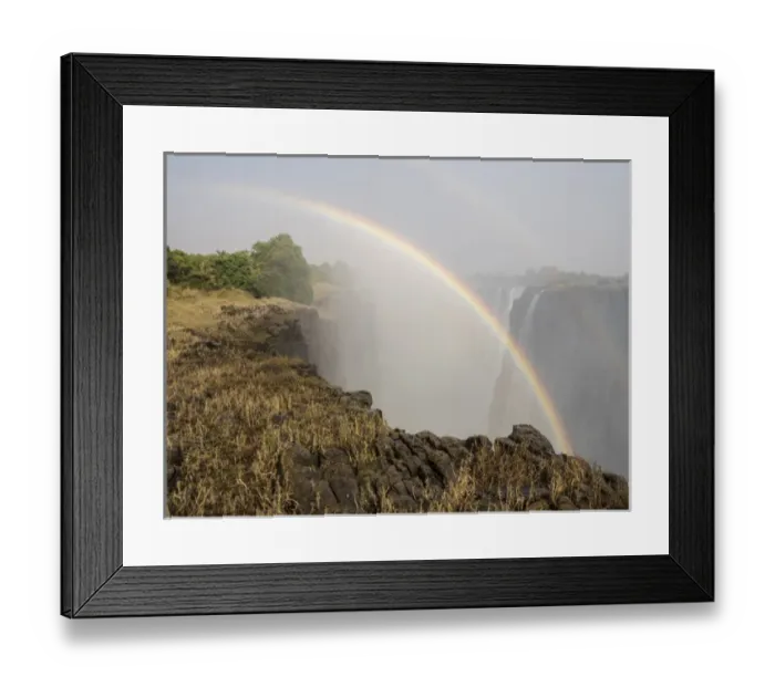 Framed Print : Africa, Zimbabwe, Victoria Falls. Rainbow over waterfall Framed Print : Africa, Zimbabwe, Victoria Falls. Rainbow over waterfall
