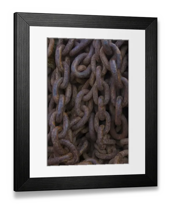Framed Print : South Georgia. Grytviken. Giant rusted chains using to pull whales ashore Framed Print : South Georgia. Grytviken. Giant rusted chains using to pull whales ashore