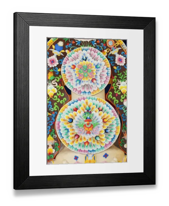 Framed Print : Asia, Bhutan, Bumthang. Design detail on altar at Jampey Lhakhang temple. Credit as Framed Print : Asia, Bhutan, Bumthang. Design detail on altar at Jampey Lhakhang temple. Credit as