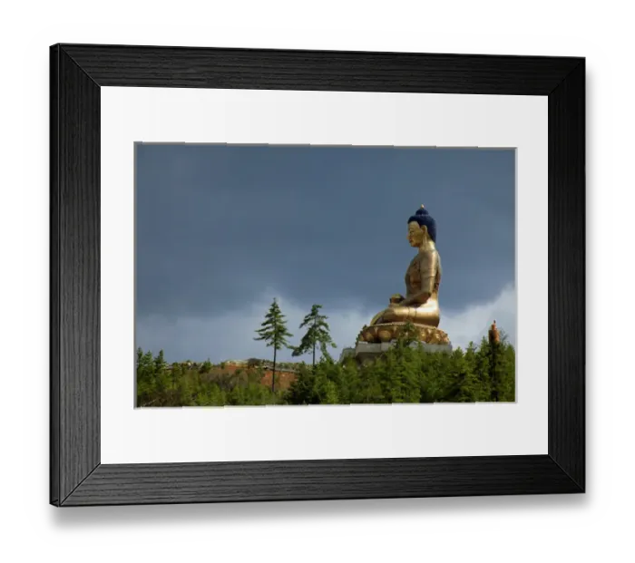 Framed Print : Asia, Bhutan. Thimpu. The Buddha Dordenma statue, bronze and gilded in gold, is Framed Print : Asia, Bhutan. Thimpu. The Buddha Dordenma statue, bronze and gilded in gold, is