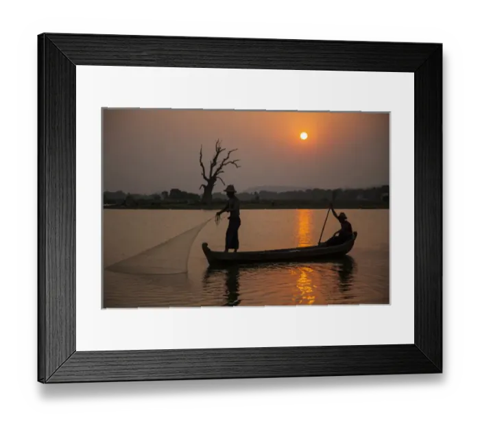 Framed Print : Myanmar, Mandalay, Amarapura. Fishermen on Irrawaddy River Framed Print : Myanmar, Mandalay, Amarapura. Fishermen on Irrawaddy River