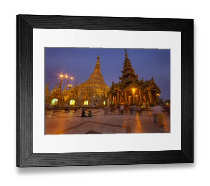 Framed Print : Myanmar, Yangon. Schwedagon Temple at twilight Framed Print : Myanmar, Yangon. Schwedagon Temple at twilight