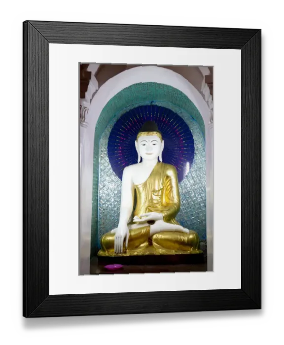 Framed Print : Buddha statue at the Shwedagon Paya located in (Rangoon)Yangon, (Burma) Myanmar