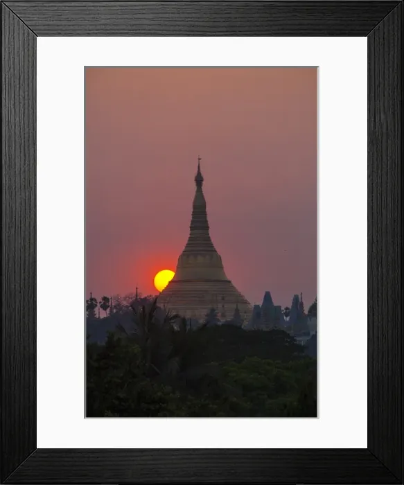 Framed Print : Myanmar, Yangon. Schwedagon Temple at sunset Framed Print : Myanmar, Yangon. Schwedagon Temple at sunset