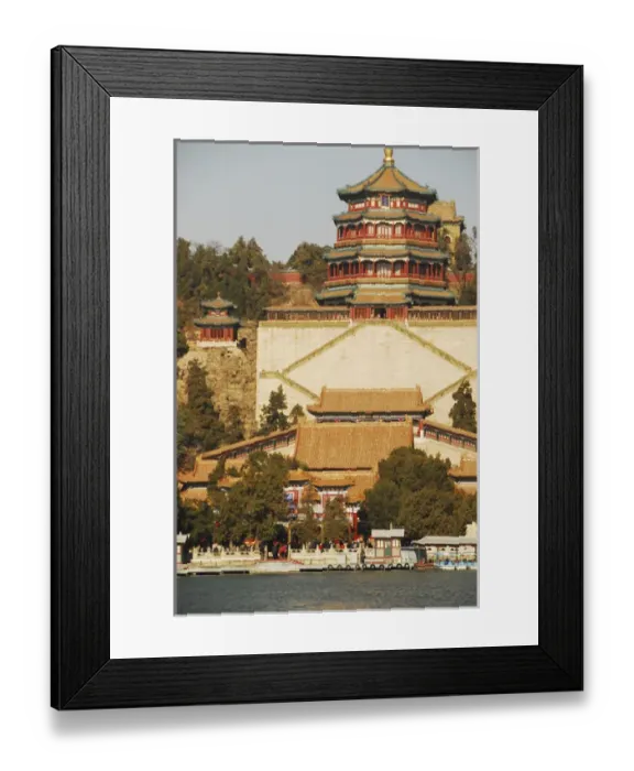 Framed Print : China, Beijing, Summer Palace, Temple of the Fragrance of Buddha; view of Pagodas