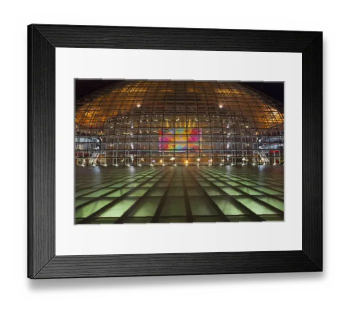 Framed Print : Beijing, China, National Grand Theater at night. Closeup Framed Print : Beijing, China, National Grand Theater at night. Closeup
